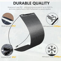 Panel Solar monocristalino de 100W y 12V, Flexible, ultraligero, ultradelgado, impermeable, cargador Solar - details 13