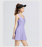 1 vestido deportivo para mujer, vestido antideslizante para exteriores, vestido de tenis con cremallera, vestido de bádminton para correr y fitness - details 11