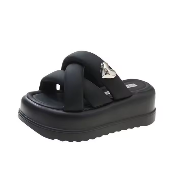 Zapatillas de suela gruesa para mujer, zapatillas informales antideslizantes, a la moda, para playa, para verano - 1