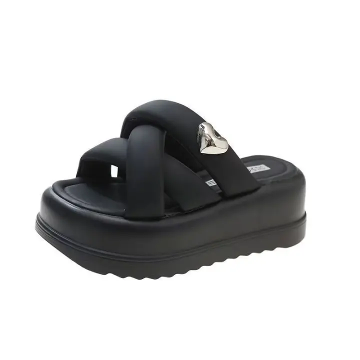 Zapatillas de suela gruesa para mujer, zapatillas informales antideslizantes, a la moda, para playa, para verano - 1