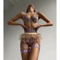 Tornova-ropa interior Sexy con estampado bordado, faja, ligas, traje para mujer, malla de retales, conjunto de lencería Sexy exótica transparente, nuevo - details 5