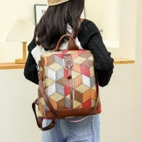 Mochila de viaje para mujer impermeable de cuero PU con bolsillos múltiples bolsa escolar casual para niñas adolescentes - details 9