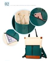 Mochila impermeable para ordenador portátil, de gran capacidad bolso de hombro, bolso de viaje portátil para mujer, Color de contraste - details 29