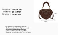 Bolsos de Hombro de Moda para Verano en Forma de Corazón para Mujeres Bolsos Bandolera de Cuero PU Vintage Casual Bolsos de Mano con Forro de Poliéster - details 1