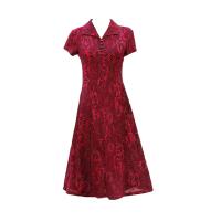 Vestido Maxi de Verano con Estampado Floral Cuello en Rabo, Manga Corta, Longitud de Rodilla para Damas - details 21
