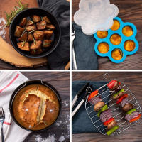 Juego de accesorios para freidora de aire de 7 pulgadas, rejilla para vapor de acero inoxidable, plato para Pizza, 6 unidades - details 1