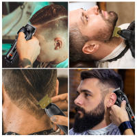 Solimpia Afeitadora eléctrica para hombres Recortadora de barba profesional Maquinilla de afeitar inalámbrica Recortadora de vello corporal Máquina de afeitar de vello facial recargable por USB para barbería HT-6267 - details 14
