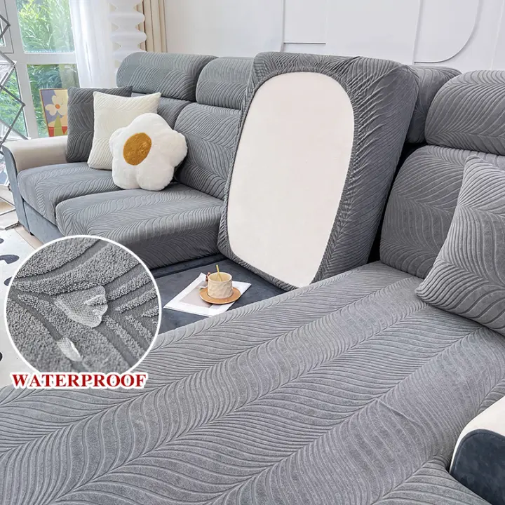 Coolazy-Funda Impermeable para Cojín de Asiento de Sofá, Protector de Muebles Elástico Jacquard para Mascotas - 1