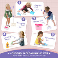 12pcs/set Kids Cleaning Set Housework Supplies Kit with Dustpan Broom Bucket Mop Cleaning Set Play House Toys for Boys & Girls - details 7