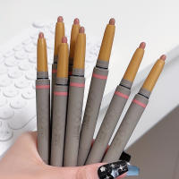 Barra de sombra de ojos sedosa de doble punta, lápiz de sombra de ojos desnudo mate con brillo rosa y marrón, con sombra de ojos, cepillo de tinte Halo dos en uno - details 14