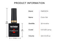 Parkson-esmalte de uñas en Gel, barniz híbrido, semipermanente, brillante, iridiscente, capa Base superior, UV, 12ml - details 2