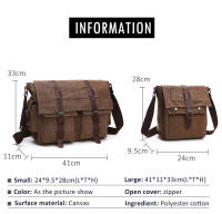 Bolsas de mensajero Retro para hombre, bolsos de lona vintage, bolso de viaje para el trabajo y ocio, bolsos cruzados de negocios, maletín - details 0