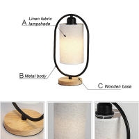 Lámpara de escritorio de cabecera de dormitorio Simple nórdico, Base de madera para el hogar, luz de noche de lectura LED, e27 - details 4