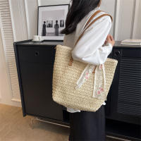 Bolso cuadrado de paja para playa, tejida a mano bandolera, rafia, ratán, compras, viaje, informal, bohemio, Verano - details 13