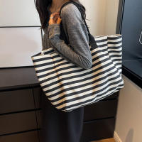 Bolsa de Lona a Rayas Grande Bolsa de Hombro Casual para Mujeres Ideal para Compras Diarias, Estudiantes, Viajes, Bolsa de Playa Material de Lining de Poliéster - details 5