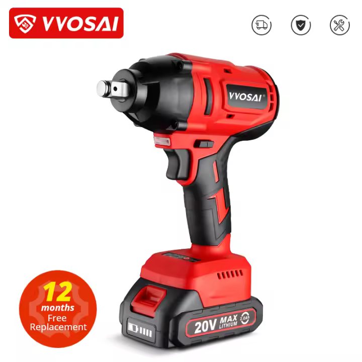 VVOSAI-llave de impacto eléctrica de 20V, herramienta eléctrica inalámbrica sin escobillas, recargable, batería de iones de litio de 1/2 pulgadas, 600N.m, para neumáticos de coche - 1
