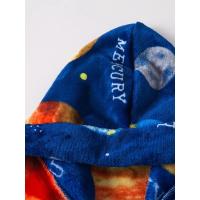 Albornoz de franela para niños, bata con capucha para niños, pijama suave de planta astronauta - details 1