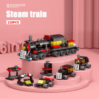 Children's small particle six in one building block toy accessories boys assemble building blocks space shuttle train toys - details 4