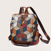Mochila a cuadros de cuero PU suave para mujer, morral grande, bolsa de viaje, mochila escolar grande para Gir - details 15