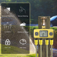 Temporizador de riego automático de 4 zonas, sistema de riego de flores de jardín, controlador de tiempo, temporizador de agua Digital programable para invernadero - details 1
