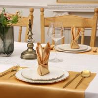 Servilletas de tela de satén verde, servilletas de mesa suaves para Hotel, fiesta de Navidad, boda, banquete, decoración de mesa, 10 Uds. - details 3