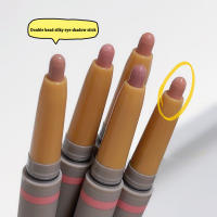 Barra de sombra de ojos sedosa de doble punta, lápiz de sombra de ojos desnudo mate con brillo rosa y marrón, con sombra de ojos, cepillo de tinte Halo dos en uno - details 12