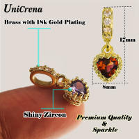 Encantos de Corazón UniCrena Colgante de Zirconia Plateado de Oro 18K Hazlo Tú Same DIY Joyería - details 0