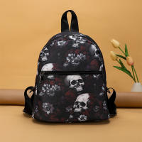 Mochila con estampado de calavera fantasma para mujer, bolso de hombro para ordenador portátil, Halloween, Oxford, escolar, GirlsTravel Daypack - details 8