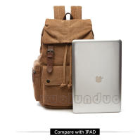 Mochila vintage de lona para ordenador portátil para hombre y mujer, morral escolar antirrobo a la moda, morral escolar para viaje - details 2