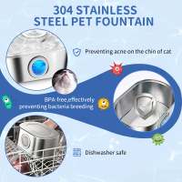 Fuente con ventana de nivel de agua para gato y perro, dispensador de agua de acero inoxidable de 3,2 L para mascota múltiple - details 5