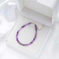 Pulseras hechas a mano de turmalina de Plata de Ley 925 con piedra Natural de 4 mm para mujer, regalo y joyería para fiesta, brazaletes de amatista - details 15