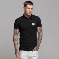 England style  Men Polo Shirt Zip Polo Tees Fashion  Cotton Fitness Polo T-Shirt  Brand Short Sleeve Gym Bodybuilding Clothing - details 2