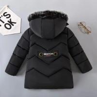 Boys Jacket Letter Winter Keep Warm Fashion Lining With Plush Fur Collar Hooded Heavy Coat For Kids - details 4