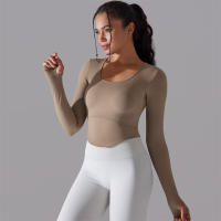 Camiseta de Yoga Sin Costuras para Mujer Deporte Top Largo Manga Larga Ropa de Gimnasio Camiseta de Correr para Entrenamiento Activo Vestimenta Ajustada Material Exterior Poliéster Temporada Primavera/Verano - details 39