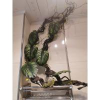 Planta Artificial de 1,75 M, hojas postizas de ratán artesanales, se doblan y cuelgan libremente en la pared para decorar el ratán simulado - details 1