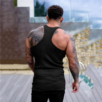 Gym Fitness Slim Tank Tops Men Muscle Sleeveless Sportswear Shirt Summer Casual Fashion Vertical Stripe Knitted Quick Dry Vests - details 6
