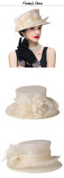 Sombreros de Sinamay azul marino de verano, sombrero Formal plano para iglesia para mujer, gorros de novia para boda con plumas, tocados de lujo - details 0