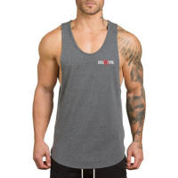 Summer Men Fitness Casual Cotton Vest Gym Bodybuilding Tank Tops Workout Jogging Undershirt Male Sleeveless Breathable Shirts - details 4