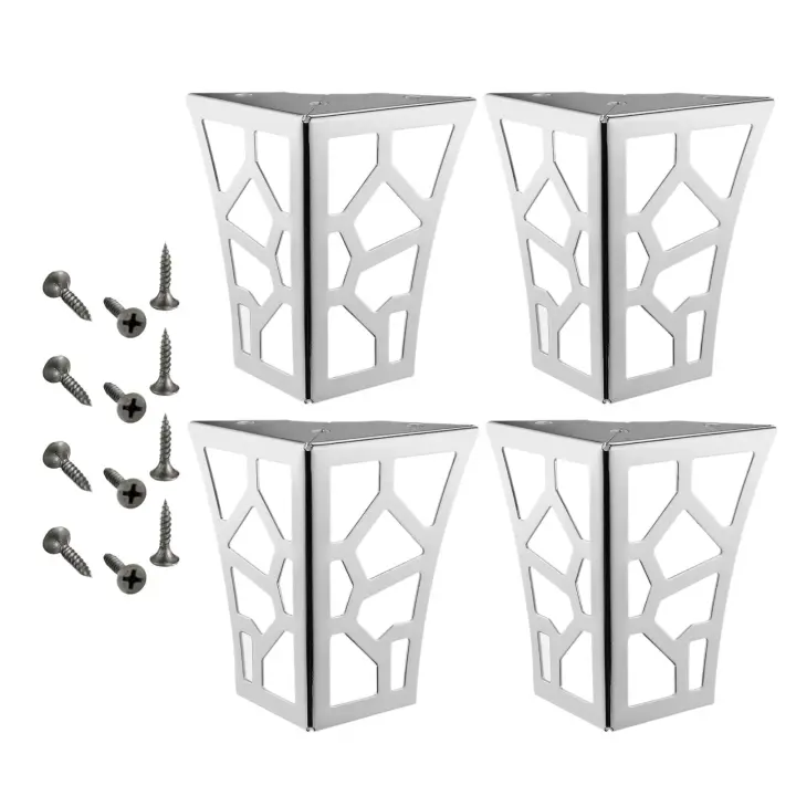 Patas de Muebles de Metal con Diseño Hueco 4Pcs Elevadores Clásicos para Sofá, Mesa, Armario, Estante de Libros - 1