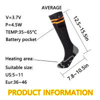 Calcetines calefactables eléctricos de 5000mah y 150℉ calcetines calefactores ajustables con 4 ajustes de temperatura calcetines unisex para invierno viajes al aire libre esquí y pesca - details 8