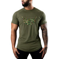 Gym Bodybuilding Fitness Shirt Men Casual Print Slim Fit T Shirt Summer Short Sleeve Cotton Shirt Workout Training Sport T-shirt - details 8