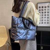 Bolso de algodón acolchado para mujer, bolsa de hombro de gran capacidad, a la moda, de diseñador, de lujo - details 8