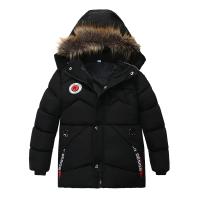 Boys Jacket Letter Winter Keep Warm Fashion Lining With Plush Fur Collar Hooded Heavy Coat For Kids - details 11