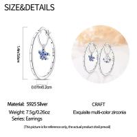 Pendientes de aro de plata de ley 2024 para mujer, exquisitos pendientes de aro con forma de estrella de mar y mariquita de cuatro hojas, regalo de joyería de boda y compromiso, novedad de 925 - details 6