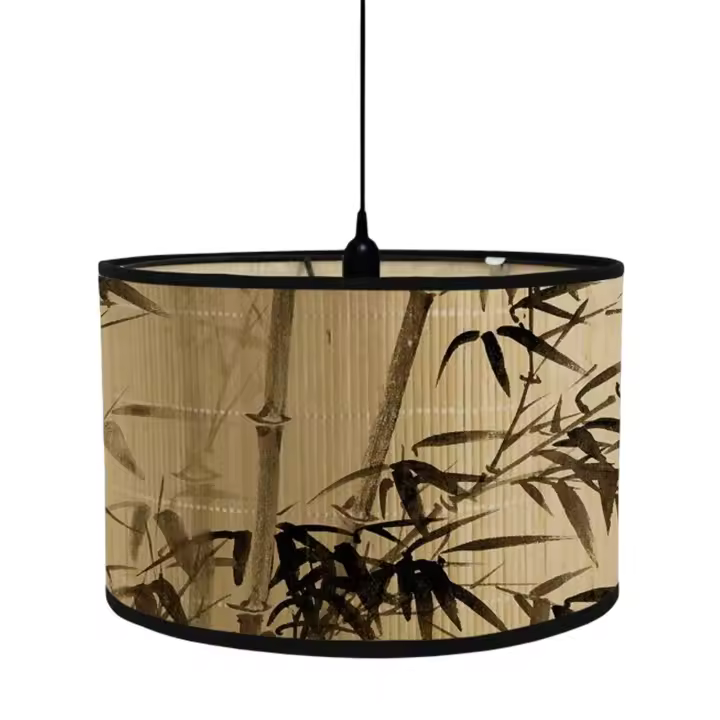 Cubierta de Lámpara de Bambú Luz de Techo para Dormitorio y Oficina Iluminación y Decoración - 1