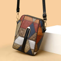 Bolso de Mujer de Cuero PU Bolso de Hombro de Múltiples Cremalleras Bolso Pequeño para Móvil de Piel de Vaca Suave Bolso Cruzado con Color Tejido - details 7
