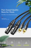 Cable 2RCA a 2XLR, Cable de Audio Dual XLR hembra a doble RCA macho para micrófono, mezclador, amplificador, DVD, altavoz, micrófono - details 1