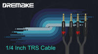 DREMAKE TS Cable mono amplificador de 6,35 mm a 6,35 mm, 2 x 1/4 '' TS Mono 6,35 mm Jack macho a 2 x 1/4 '' Cable de audio macho para mezclador de amplificador de guitarra - details 0