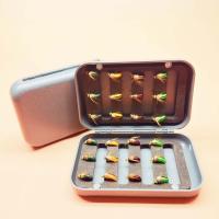 24 unids/caja moscas para pesca con mosca biónicas cabeza de latón Scud Ninfa señuelos insectos artificiales cebos pesca para trucha/bajo/perca/bagrada/carpa - details 1