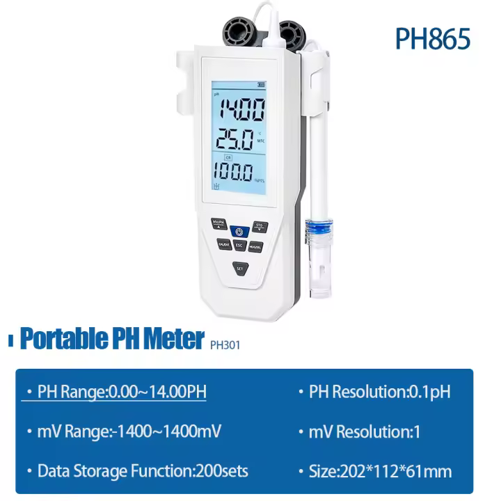 Medidor de PH portátil LCD Digital Probador de Calidad del Agua medidor de acidez analizador de PH de laboratorio 0-14pH -2-18pH prueba para agua de acuario - 1